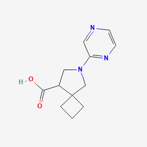 molecular formula C12H15N3O2 B2538144 6-(Pyrazin-2-yl)-6-azaspiro[3.4]octane-8-carboxylic acid CAS No. 2034308-93-3