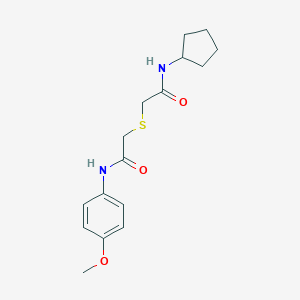 molecular formula C16H22N2O3S B253815 2-{[2-(cyclopentylamino)-2-oxoethyl]sulfanyl}-N-(4-methoxyphenyl)acetamide 