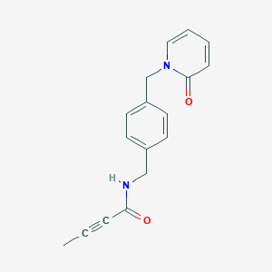molecular formula C17H16N2O2 B2538153 N-[[4-[(2-Oxopyridin-1-yl)methyl]phenyl]methyl]but-2-ynamide CAS No. 2411284-10-9