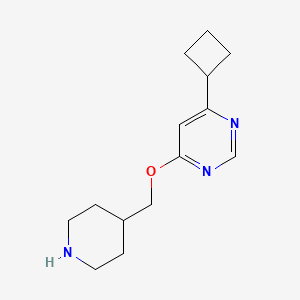 molecular formula C14H21N3O B2538155 4-Cyclobutyl-6-(piperidin-4-ylmethoxy)pyrimidine CAS No. 2380168-29-4