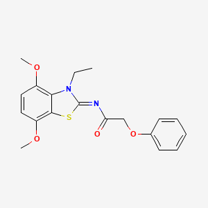 molecular formula C19H20N2O4S B2538159 N-(3-ethyl-4,7-dimethoxy-1,3-benzothiazol-2-ylidene)-2-phenoxyacetamide CAS No. 868370-92-7