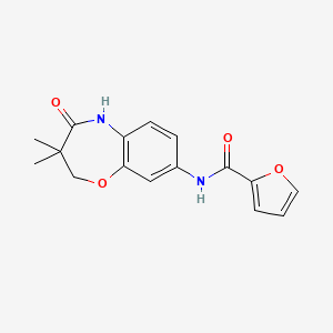molecular formula C16H16N2O4 B2538161 N-(3,3-dimethyl-4-oxo-2,3,4,5-tetrahydrobenzo[b][1,4]oxazepin-8-yl)furan-2-carboxamide CAS No. 921810-77-7