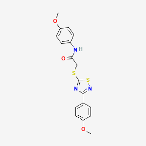 molecular formula C18H17N3O3S2 B2538162 N-(4-甲氧基苯基)-2-((3-(4-甲氧基苯基)-1,2,4-噻二唑-5-基)硫代)乙酰胺 CAS No. 864922-35-0