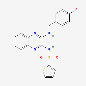 molecular formula C19H15FN4O2S2 B2538164 N-(3-((4-氟苄基)氨基)喹喔啉-2-基)噻吩-2-磺酰胺 CAS No. 714933-46-7