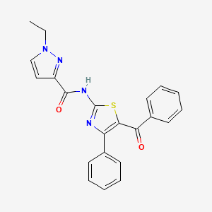 molecular formula C22H18N4O2S B2538166 N-(5-苯甲酰基-4-苯基噻唑-2-基)-1-乙基-1H-吡唑-3-甲酰胺 CAS No. 1170198-27-2