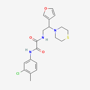 molecular formula C19H22ClN3O3S B2538175 N1-(3-氯-4-甲基苯基)-N2-(2-(呋喃-3-基)-2-硫代吗啉乙基)草酰胺 CAS No. 2034574-15-5