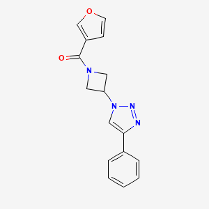 molecular formula C16H14N4O2 B2538181 1-[1-(furan-3-carbonyl)azetidin-3-yl]-4-phenyl-1H-1,2,3-triazole CAS No. 1797757-35-7