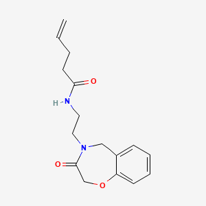 molecular formula C16H20N2O3 B2538182 N-(2-(3-oxo-2,3-dihydrobenzo[f][1,4]oxazepin-4(5H)-yl)ethyl)pent-4-enamide CAS No. 1903766-13-1