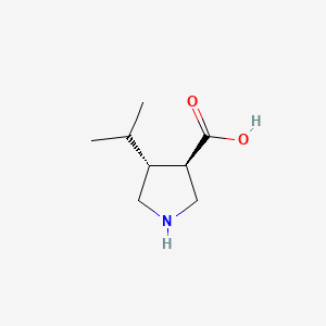 molecular formula C8H15NO2 B2538189 (3R,4R)-4-Isopropylpyrrolidine-3-carboxylic acid CAS No. 1260596-99-3; 261896-36-0