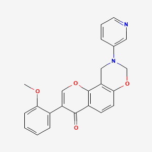 molecular formula C23H18N2O4 B2538190 3-(2-methoxyphenyl)-9-(pyridin-3-yl)-9,10-dihydrochromeno[8,7-e][1,3]oxazin-4(8H)-one CAS No. 951962-99-5
