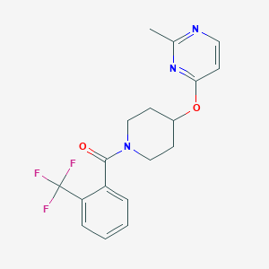 molecular formula C18H18F3N3O2 B2538194 (4-((2-Methylpyrimidin-4-yl)oxy)piperidin-1-yl)(2-(trifluoromethyl)phenyl)methanone CAS No. 2097930-67-9
