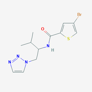 molecular formula C12H15BrN4OS B2538196 4-溴-N-(3-甲基-1-(1H-1,2,3-三唑-1-基)丁-2-基)噻吩-2-甲酰胺 CAS No. 2034460-85-8