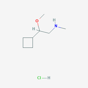 molecular formula C8H18ClNO B2538205 2-环丁基-2-甲氧基-N-甲基乙胺；盐酸盐 CAS No. 2411309-48-1