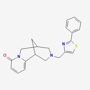 molecular formula C21H21N3OS B2538215 11-[(2-Phenyl-1,3-thiazol-4-yl)methyl]-7,11-diazatricyclo[7.3.1.02,7]trideca-2,4-dien-6-one CAS No. 2326509-46-8