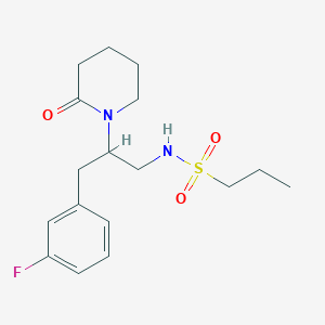 molecular formula C17H25FN2O3S B2538217 N-(3-(3-氟苯基)-2-(2-氧代哌啶-1-基)丙基)丙烷-1-磺酰胺 CAS No. 1421496-53-8