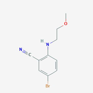 molecular formula C10H11BrN2O B2538218 5-溴-2-[(2-甲氧基乙基)氨基]苯甲腈 CAS No. 1550057-91-4