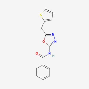 molecular formula C14H11N3O2S B2538231 N-(5-(thiophen-2-ylmethyl)-1,3,4-oxadiazol-2-yl)benzamide CAS No. 1021112-70-8