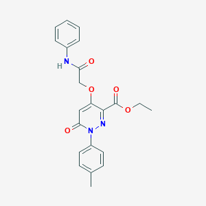 molecular formula C22H21N3O5 B2538239 Ethyl 4-(2-anilino-2-oxoethoxy)-1-(4-methylphenyl)-6-oxopyridazine-3-carboxylate CAS No. 899960-07-7