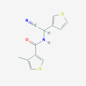 molecular formula C12H10N2OS2 B2538240 N-[Cyano(thiophen-3-yl)methyl]-4-methylthiophene-3-carboxamide CAS No. 1445583-06-1