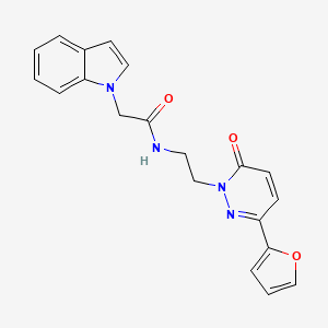 molecular formula C20H18N4O3 B2538246 N-(2-(3-(呋喃-2-基)-6-氧代哒嗪-1(6H)-基)乙基)-2-(1H-吲哚-1-基)乙酰胺 CAS No. 1207039-70-0