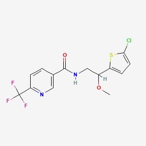 molecular formula C14H12ClF3N2O2S B2538251 N-(2-(5-chlorothiophen-2-yl)-2-methoxyethyl)-6-(trifluoromethyl)nicotinamide CAS No. 2034404-93-6
