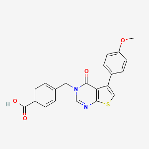molecular formula C21H16N2O4S B2538258 4-[[5-(4-甲氧基苯基)-4-氧代噻吩并[2,3-d]嘧啶-3-基]甲基]苯甲酸 CAS No. 457918-50-2