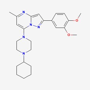 1-CYCLOHEXYL-4-[2-(3,4-DIMETHOXYPHENYL)-5-METHYLPYRAZOLO[1,5-A]PYRIMIDIN-7-YL]PIPERAZINE