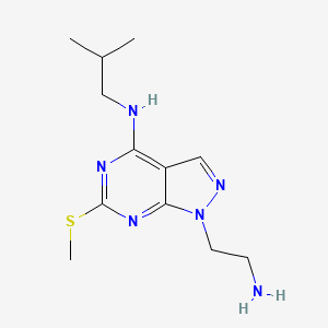 molecular formula C12H20N6S B2538268 1-(2-aminoethyl)-N-isobutyl-6-(methylthio)-1H-pyrazolo[3,4-d]pyrimidin-4-amine CAS No. 1207046-49-8