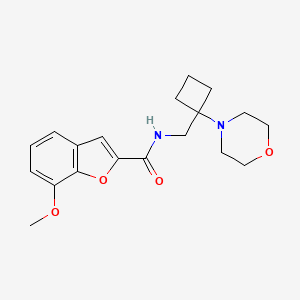 molecular formula C19H24N2O4 B2538274 7-Methoxy-N-[(1-morpholin-4-ylcyclobutyl)methyl]-1-benzofuran-2-carboxamide CAS No. 2380099-06-7