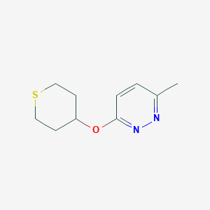 molecular formula C10H14N2OS B2538279 3-Methyl-6-(thian-4-yloxy)pyridazine CAS No. 2202461-75-2