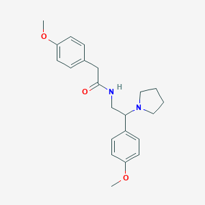 molecular formula C22H28N2O3 B253828 2-(4-methoxyphenyl)-N-[2-(4-methoxyphenyl)-2-(1-pyrrolidinyl)ethyl]acetamide 