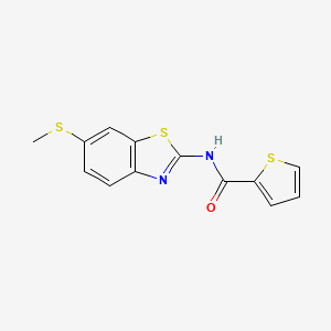 molecular formula C13H10N2OS3 B2538280 N-(6-(methylthio)benzo[d]thiazol-2-yl)thiophene-2-carboxamide CAS No. 941925-61-7