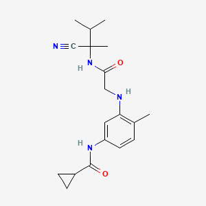molecular formula C19H26N4O2 B2538293 N-[3-({[(1-cyano-1,2-dimethylpropyl)carbamoyl]methyl}amino)-4-methylphenyl]cyclopropanecarboxamide CAS No. 1241662-83-8