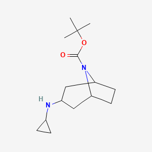 molecular formula C15H26N2O2 B2538299 叔丁基 3-(环丙基氨基)-8-氮杂双环[3.2.1]辛烷-8-羧酸酯 CAS No. 1305235-96-4