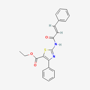 molecular formula C21H18N2O3S B2538300 2-肉桂酰胺基-4-苯基噻唑-5-甲酸乙酯 CAS No. 325738-24-7