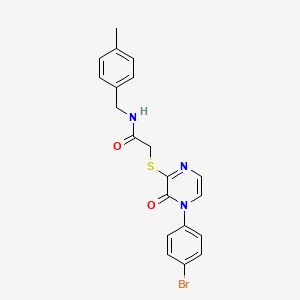 2-((4-(4-bromophenyl)-3-oxo-3,4-dihydropyrazin-2-yl)thio)-N-(4-methylbenzyl)acetamide