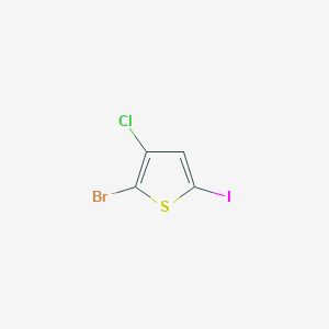 molecular formula C4HBrClIS B2538305 2-溴-3-氯-5-碘噻吩 CAS No. 1499838-60-6