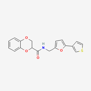 N-((5-(thiophen-3-yl)furan-2-yl)methyl)-2,3-dihydrobenzo[b][1,4]dioxine-2-carboxamide