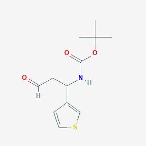 molecular formula C12H17NO3S B2538310 Tert-butyl [3-oxo-1-(thiophen-3-yl)propyl]carbamate CAS No. 1418126-07-4