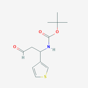 molecular formula C12H17NO3S B2538310 叔丁基[3-氧代-1-(噻吩-3-基)丙基]氨基甲酸酯 CAS No. 1418126-07-4