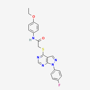 molecular formula C21H18FN5O2S B2538311 N-(4-乙氧基苯基)-2-((1-(4-氟苯基)-1H-吡唑并[3,4-d]嘧啶-4-基)硫代)乙酰胺 CAS No. 893935-77-8