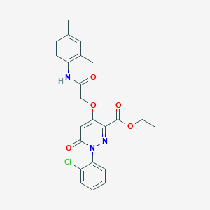 molecular formula C23H22ClN3O5 B2538312 Ethyl 1-(2-chlorophenyl)-4-(2-((2,4-dimethylphenyl)amino)-2-oxoethoxy)-6-oxo-1,6-dihydropyridazine-3-carboxylate CAS No. 899729-42-1