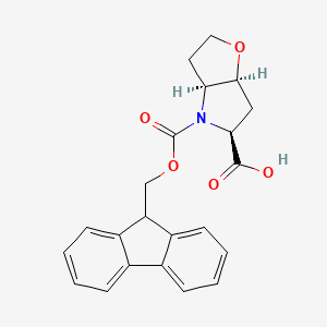 molecular formula C22H21NO5 B2538313 (3aS,5S,6aS)-4-(((9H-fluoren-9-yl)methoxy)carbonyl)hexahydro-2H-furo[3,2-b]pyrrole-5-carboxylic acid CAS No. 2227706-00-3