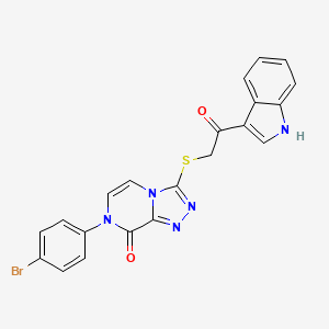molecular formula C21H14BrN5O2S B2538315 3-((2-(1H-吲哚-3-基)-2-氧代乙基)硫代)-7-(4-溴苯基)-[1,2,4]三唑并[4,3-a]嘧啶-8(7H)-酮 CAS No. 1189968-41-9