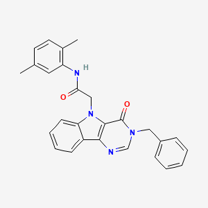 molecular formula C27H24N4O2 B2538317 2-(3-benzyl-4-oxo-3H-pyrimido[5,4-b]indol-5(4H)-yl)-N-(2,5-dimethylphenyl)acetamide CAS No. 1189647-15-1
