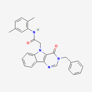 molecular formula C27H24N4O2 B2538317 2-(3-ベンジル-4-オキソ-3H-ピリミド[5,4-b]インドール-5(4H)-イル)-N-(2,5-ジメチルフェニル)アセトアミド CAS No. 1189647-15-1