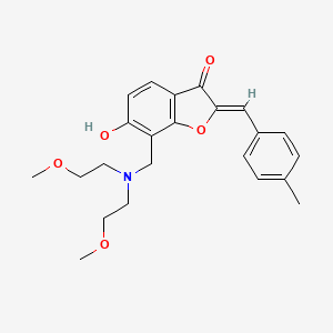 molecular formula C23H27NO5 B2538318 (Z)-7-((bis(2-methoxyethyl)amino)methyl)-6-hydroxy-2-(4-methylbenzylidene)benzofuran-3(2H)-one CAS No. 900288-16-6