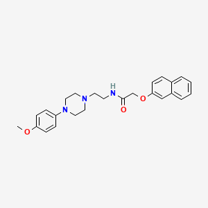 molecular formula C25H29N3O3 B2538321 N-(2-(4-(4-methoxyphenyl)piperazin-1-yl)ethyl)-2-(naphthalen-2-yloxy)acetamide CAS No. 1049445-47-7
