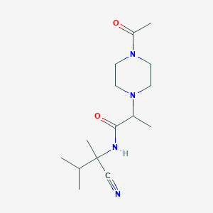 molecular formula C15H26N4O2 B2538322 2-(4-acetylpiperazin-1-yl)-N-(1-cyano-1,2-dimethylpropyl)propanamide CAS No. 1038018-49-3