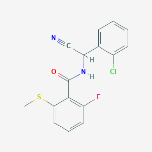 molecular formula C16H12ClFN2OS B2538324 N-[(2-Chlorophenyl)-cyanomethyl]-2-fluoro-6-methylsulfanylbenzamide CAS No. 1825711-89-4